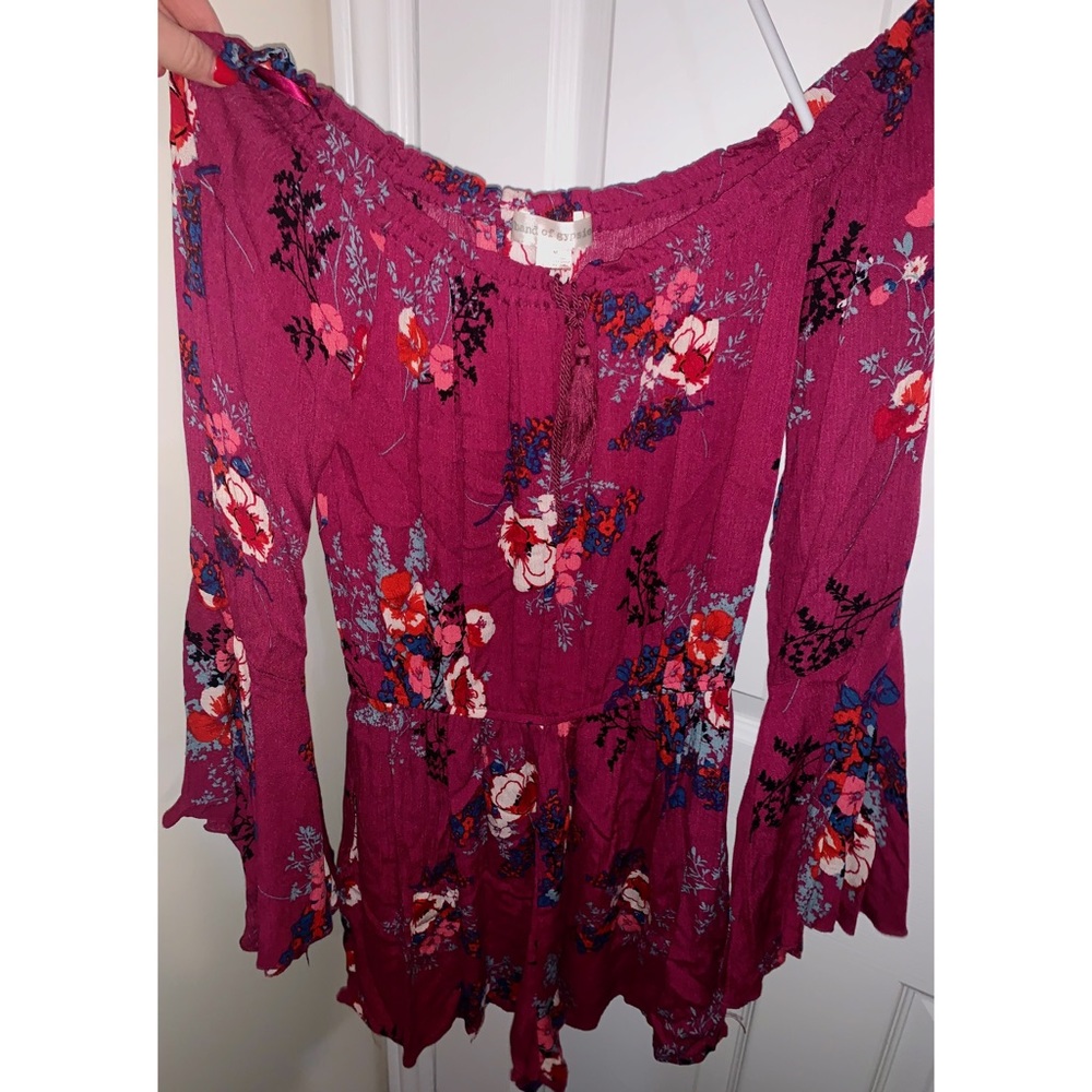 Floral off the shoulder romper